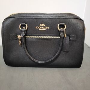 Coach Authentic Black Leather Rowan Satchel